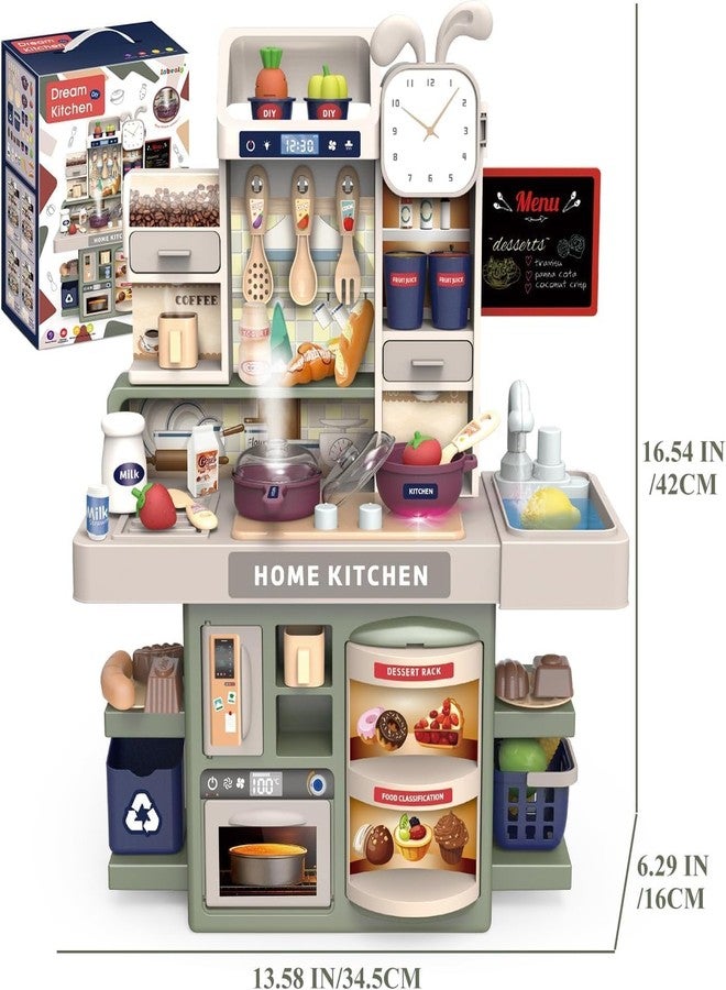 CIRBOX Kids Pretend Play Kitchen Set, Toys with Realistic Sound & Light, Cooking Stove, Sink, Play Food and Accessories, Pretend Playset Gifts for Toddlers Girls Boys. (37 Pieces) - Image 3